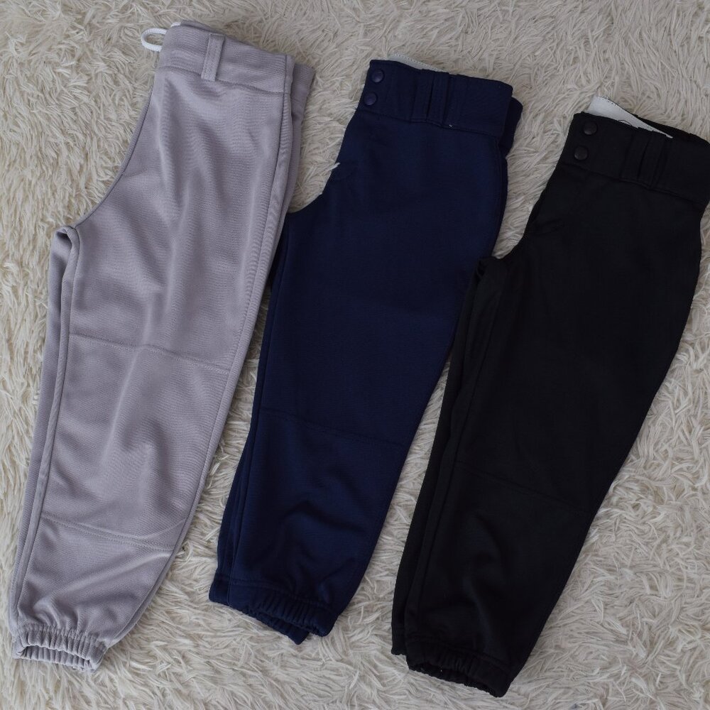 Softball Pants Lot, Navy, Gray and Black, CHAMPRO and EASTON‎ Girls Size Large